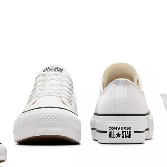 Converse Women's Classic leather White Low-Top Sneakers - Picture 2 of 9